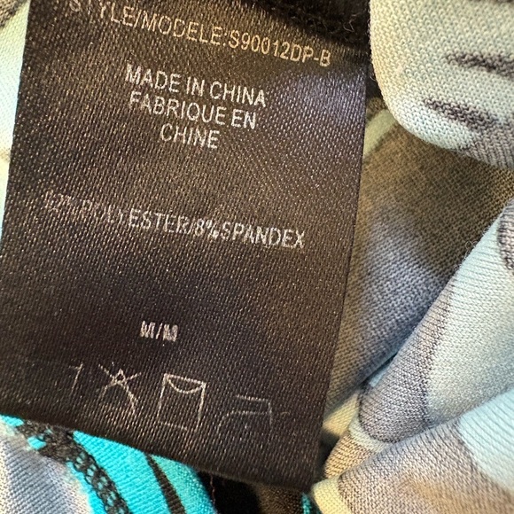 Majora maxi dress Blue & Black floral printed Backless stretchy women's Medium - Picture 10 of 10